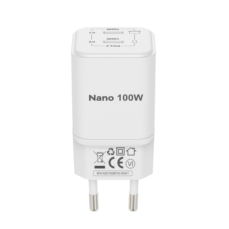 Cubenest PD GaN Nano adaptér 2xUSB-C 100W N2D100