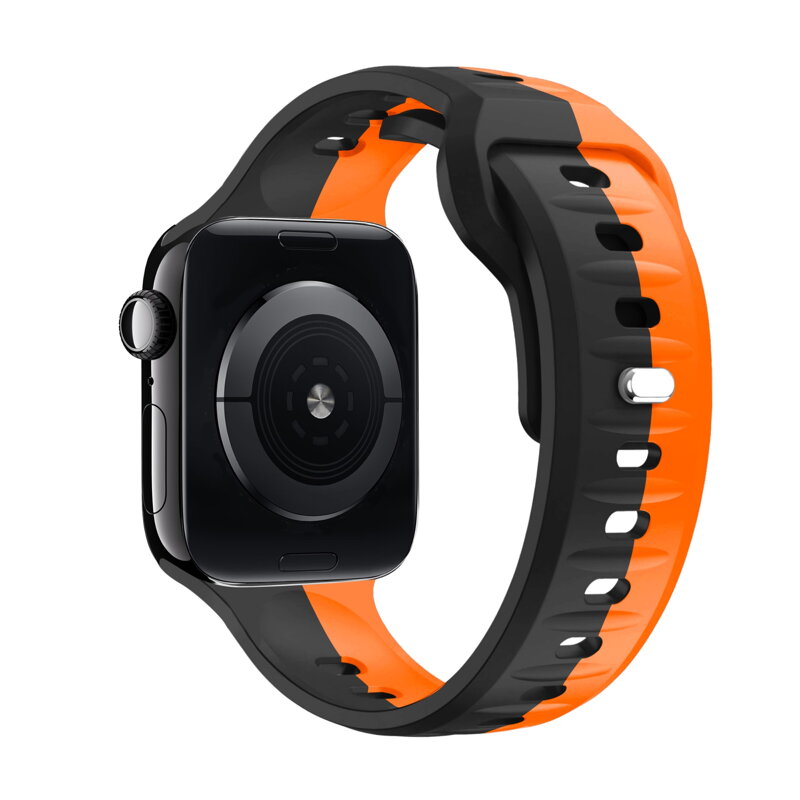 Cubenest Prémiový športový remienok na Apple Watch čierno-oranžový
