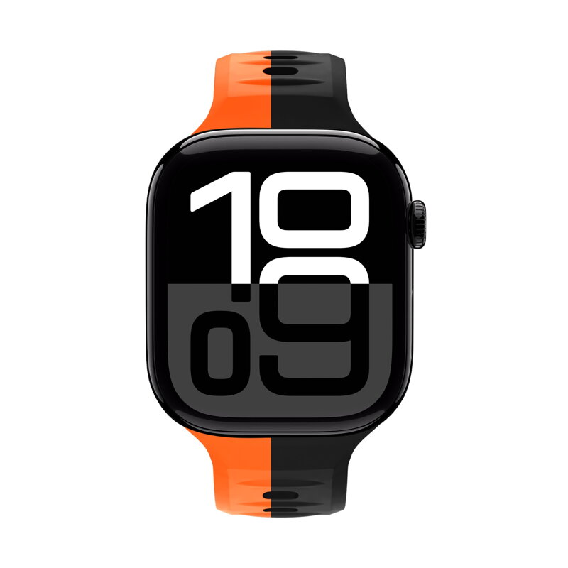 Cubenest Prémiový športový remienok na Apple Watch čierno-oranžový