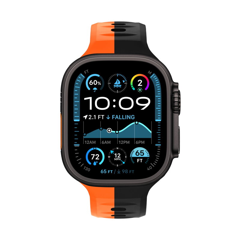 Cubenest Prémiový športový remienok na Apple Watch čierno-oranžový
