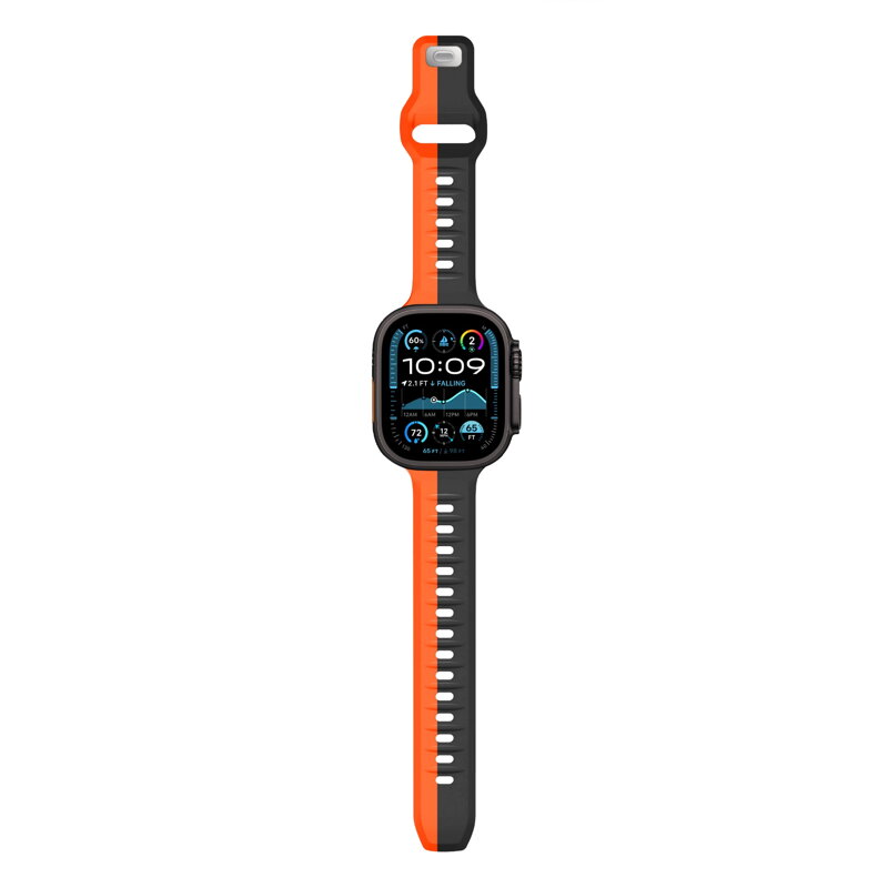 Cubenest Prémiový športový remienok na Apple Watch čierno-oranžový