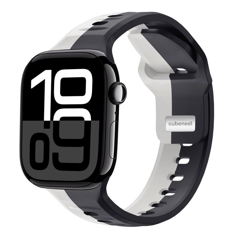Cubenest Prémiový športový remienok na Apple Watch čierno-sivý