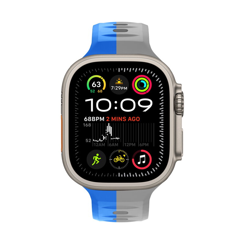 Cubenest Prémiový športový remienok na Apple Watch modro-sivý