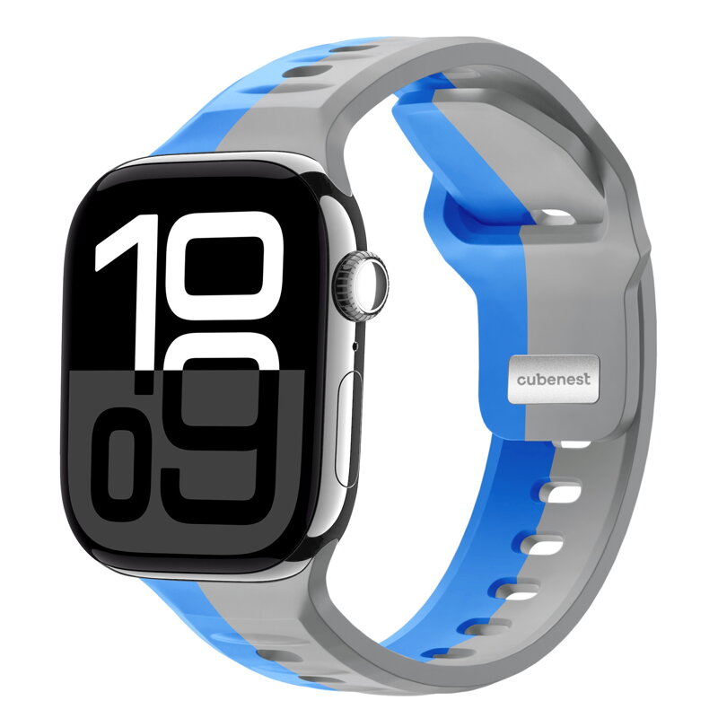 Cubenest Prémiový športový remienok na Apple Watch modro-sivý