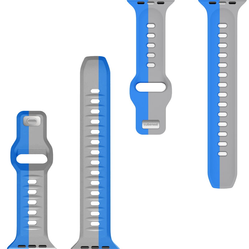 Cubenest Prémiový športový remienok na Apple Watch modro-sivý