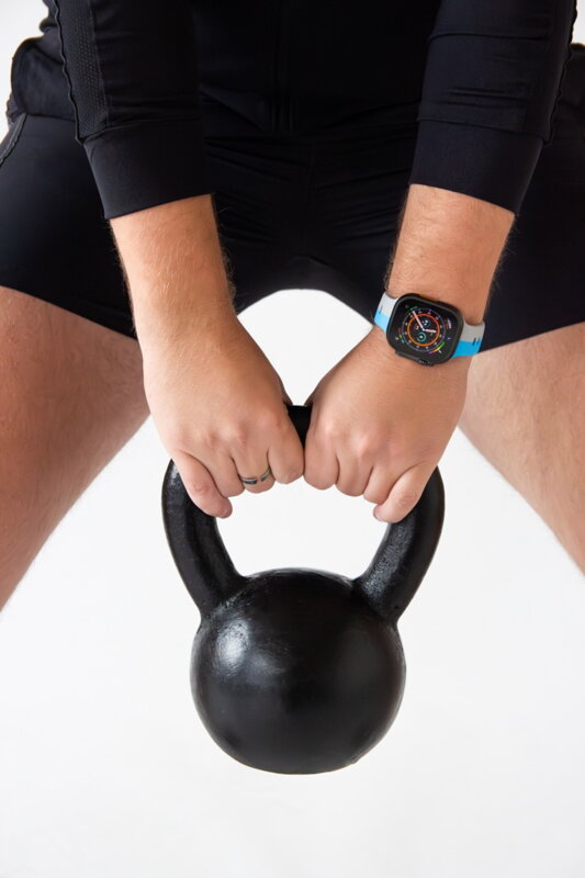 Cubenest Prémiový športový remienok na Apple Watch modro-sivý