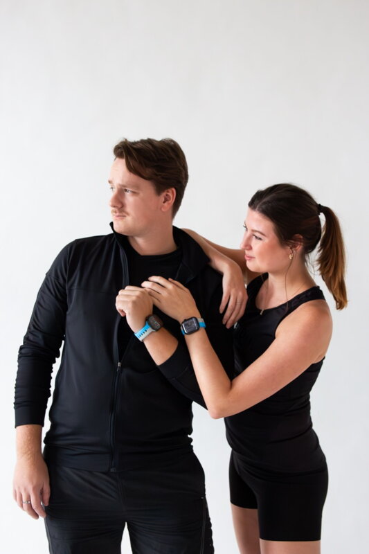 Cubenest Prémiový športový remienok na Apple Watch modro-sivý