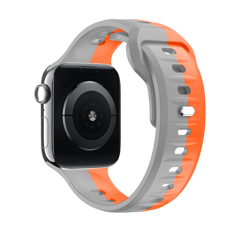 Cubenest Prémiový športový remienok na Apple Watch oranžovo-sivý