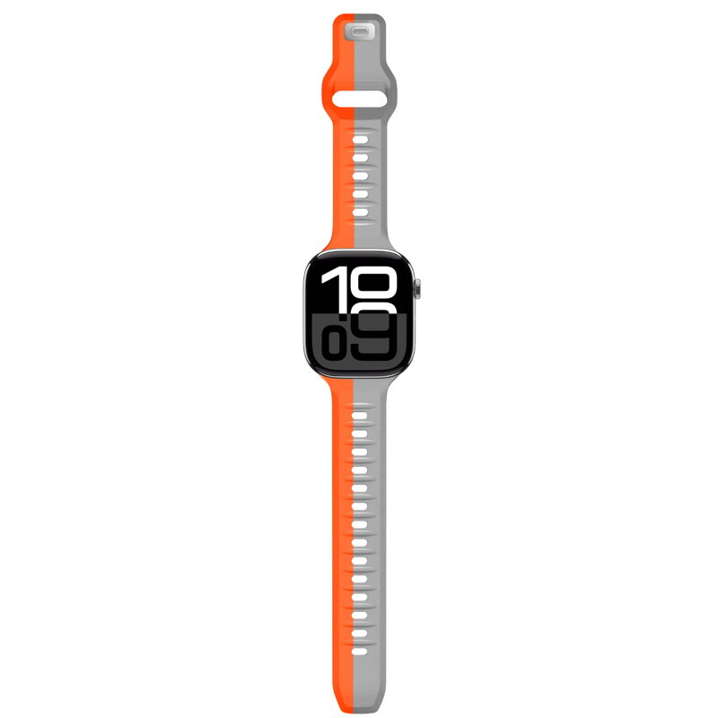 Cubenest Prémiový športový remienok na Apple Watch oranžovo-sivý