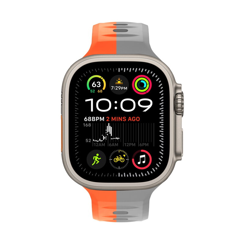 Cubenest Prémiový športový remienok na Apple Watch oranžovo-sivý