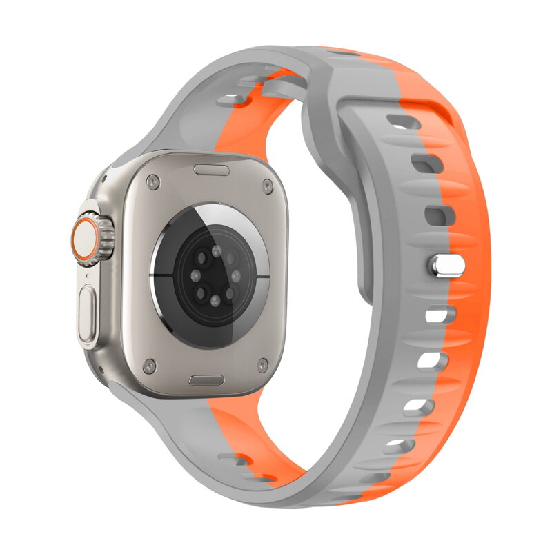 Cubenest Prémiový športový remienok na Apple Watch oranžovo-sivý