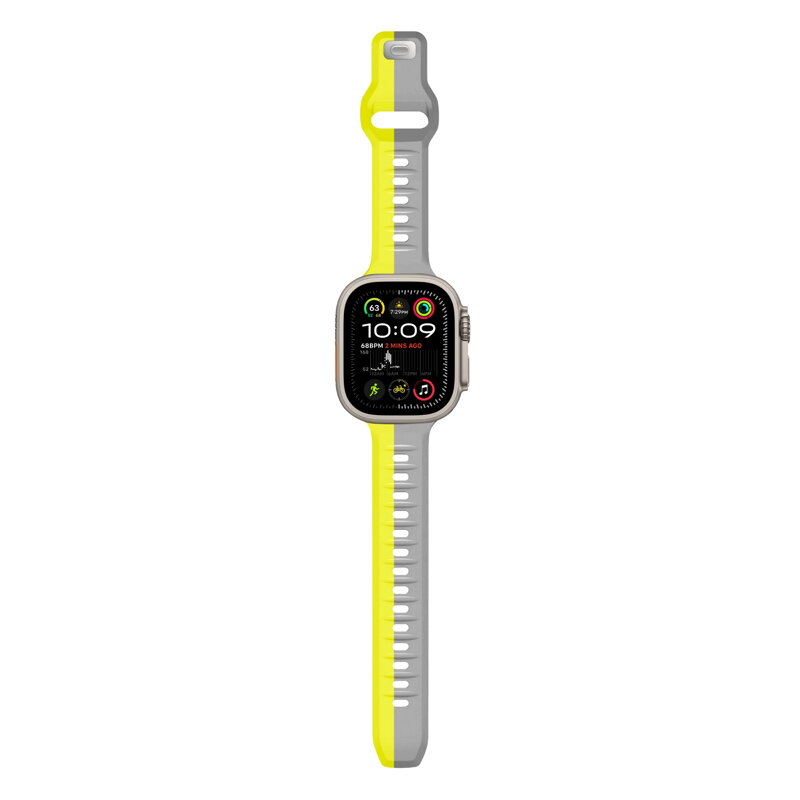 Cubenest Prémiový športový remienok na Apple Watch žlto-sivý