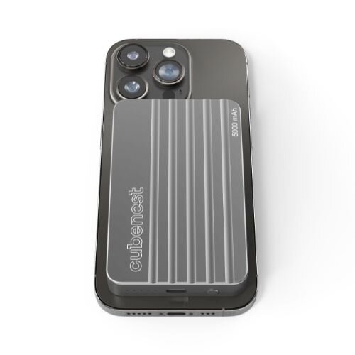 Cubenest Magnetická bezdrôtová powerbanka 5000 mAh S1B1 sivá