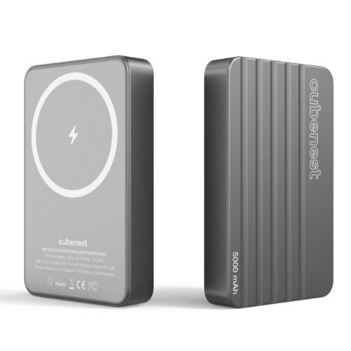 Cubenest Magnetická bezdrôtová powerbanka 5000 mAh S1B1 sivá
