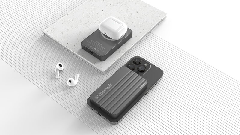 Cubenest Magnetická bezdrôtová powerbanka 5000 mAh S1B1 sivá