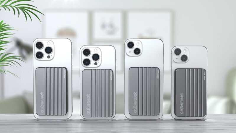 Cubenest Magnetická bezdrôtová powerbanka 5000 mAh S1B1 sivá