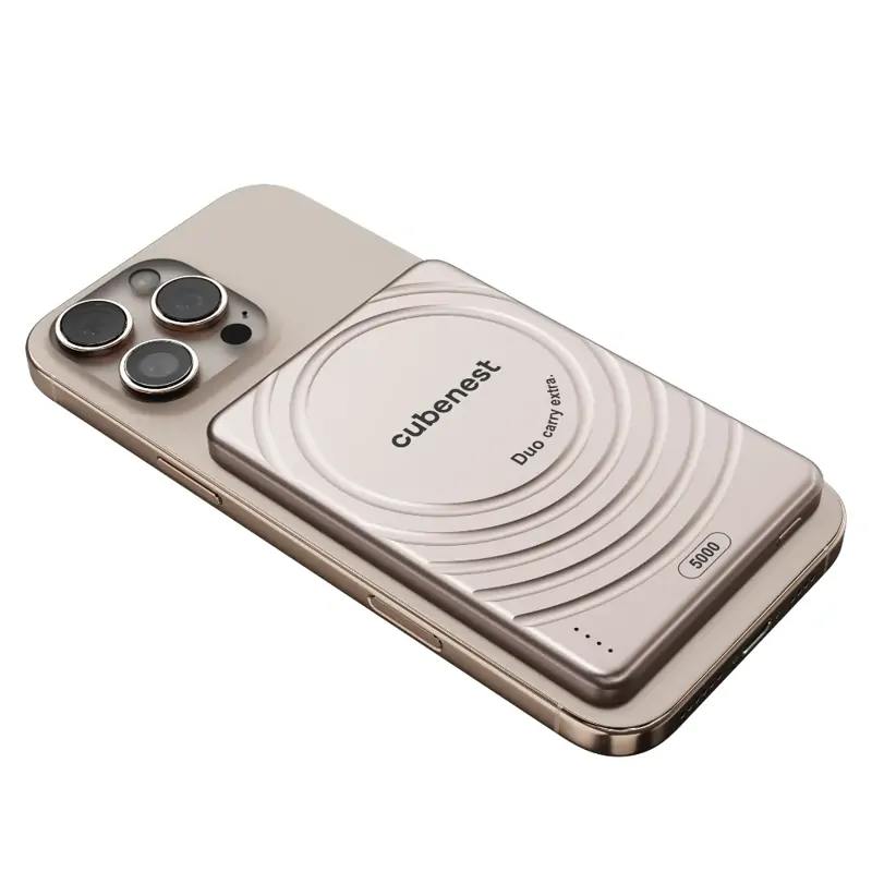 Cubenest Magnetická bezdrôtová powerbanka SlimDual 5000 mAh S1B3D zlatá Cubenest Magnetická bezdrôtová powerbanka SlimDual 5000 mAh S1B3D zlatá
