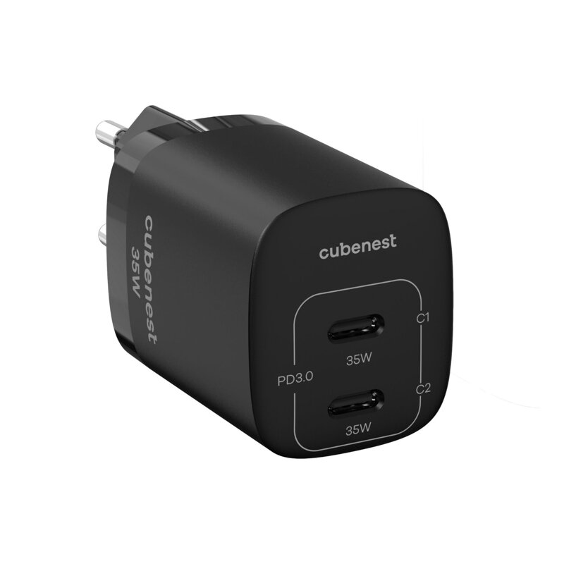 Cubenest PD GaN Nabíjačka 35W S2D1 čierna