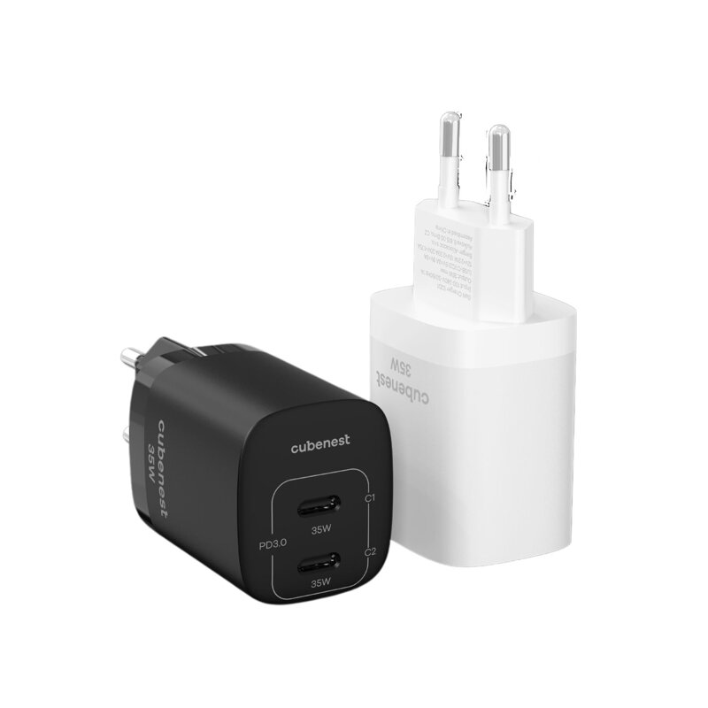 Cubenest PD GaN Nabíjačka 35W S2D1 čierna