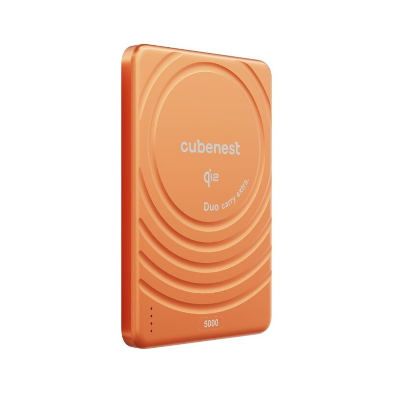 Cubenest Qi2 Magnetická bezdrôtová powerbanka SlimDual 5000 mAh SQ1B3D oranžová
