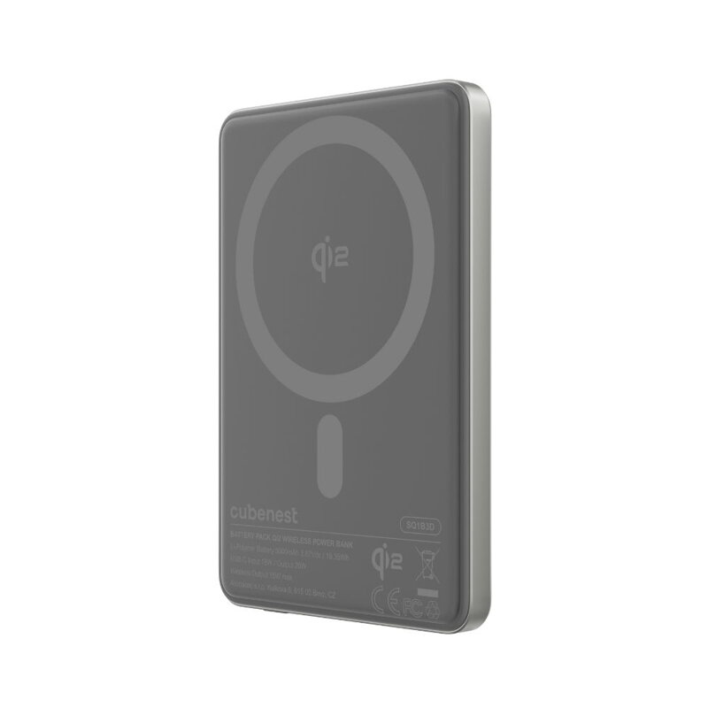 Cubenest Qi2 Magnetická bezdrôtová powerbanka SlimDual 5000 mAh SQ1B3D strieborná