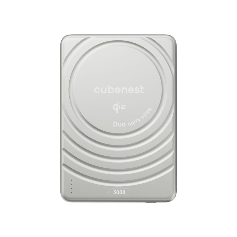 Cubenest Qi2 Magnetická bezdrôtová powerbanka SlimDual 5000 mAh SQ1B3D strieborná
