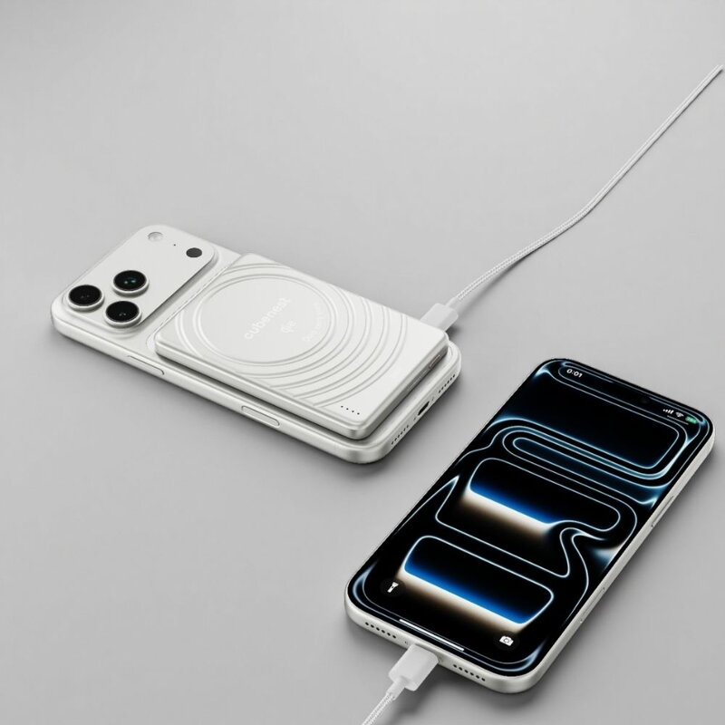 Cubenest Qi2 Magnetická bezdrôtová powerbanka SlimDual 5000 mAh SQ1B3D strieborná