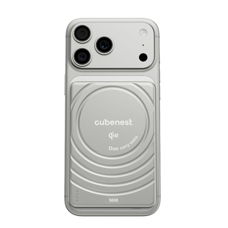 Cubenest Qi2 Magnetická bezdrôtová powerbanka SlimDual 5000 mAh SQ1B3D strieborná
