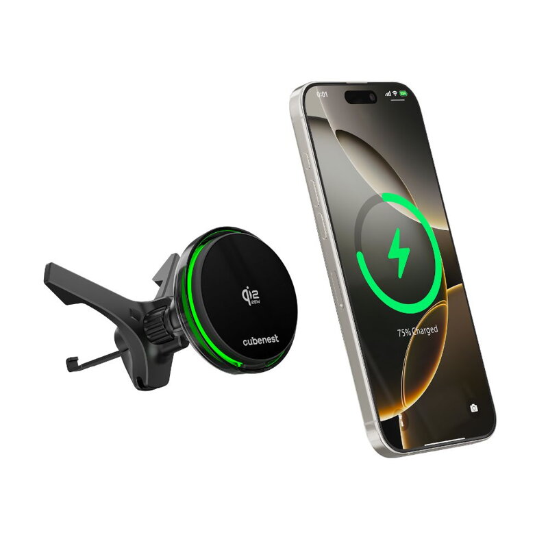 Cubenest Qi2.2 Chladiaca magnetická bezdrôtová nabíjačka do auta SQ1C3