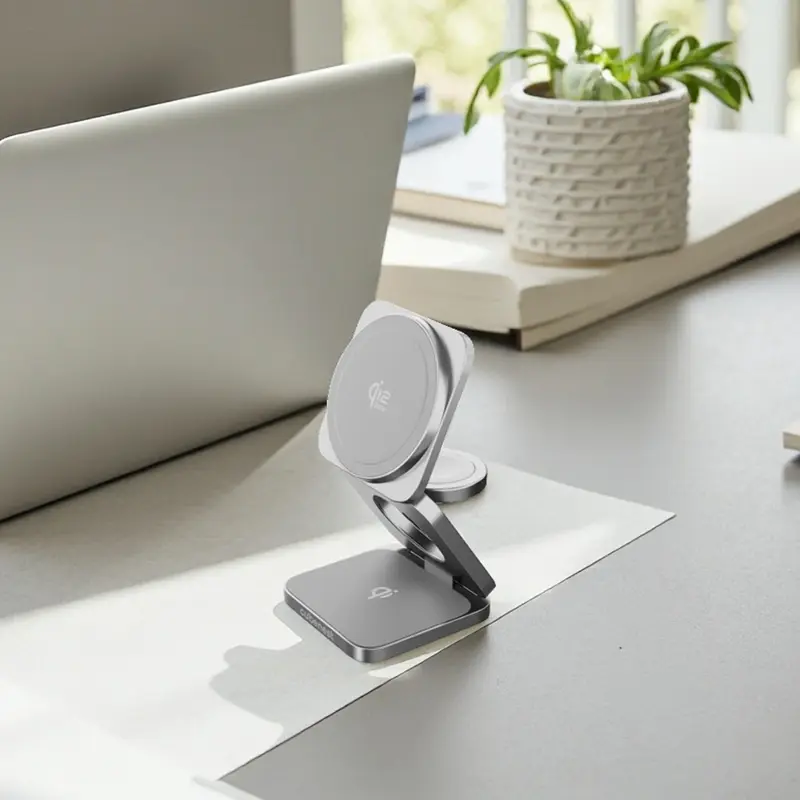 Cubenest 3v1 Qi2.2 Skladacia bezdrôtová magnetická nabíjačka SQ312 Ultra sivá