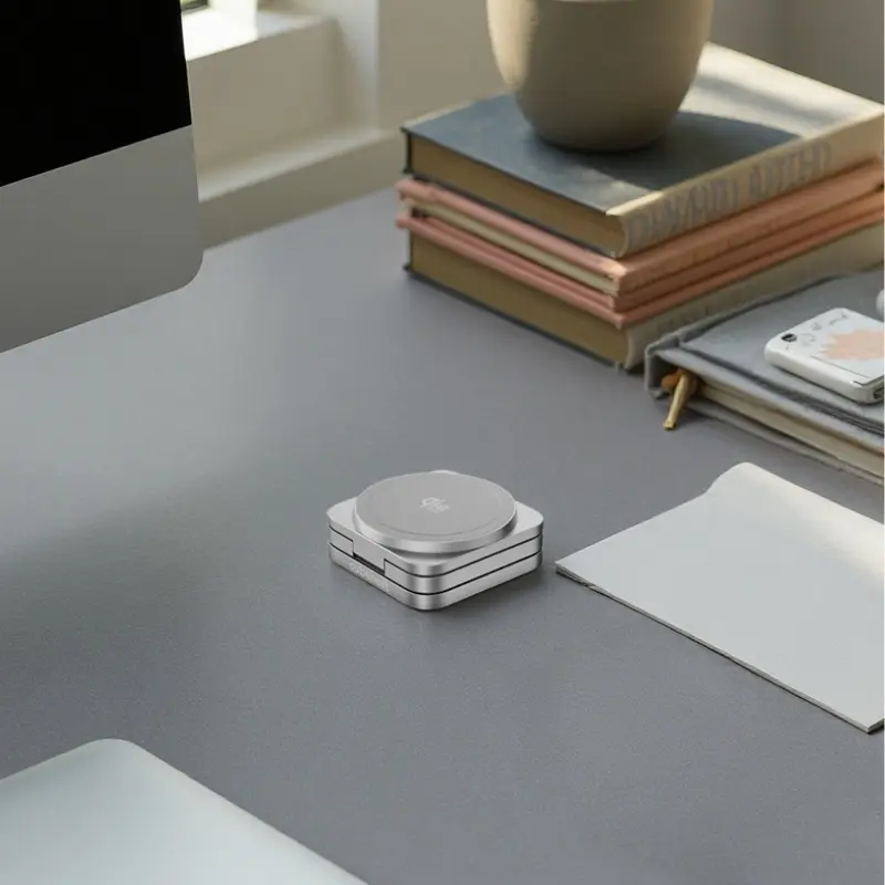 Cubenest 3v1 Qi2.2 Skladacia bezdrôtová magnetická nabíjačka SQ312 Ultra sivá