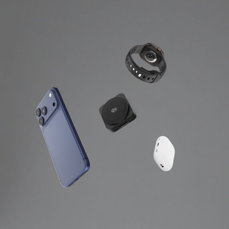 Cubenest 3v1 Qi2.2 Skladacia bezdrôtová magnetická nabíjačka SQ312 Ultra čierna