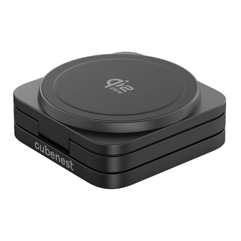 Cubenest 3v1 Qi2.2 Skladacia bezdrôtová magnetická nabíjačka SQ312 Ultra čierna