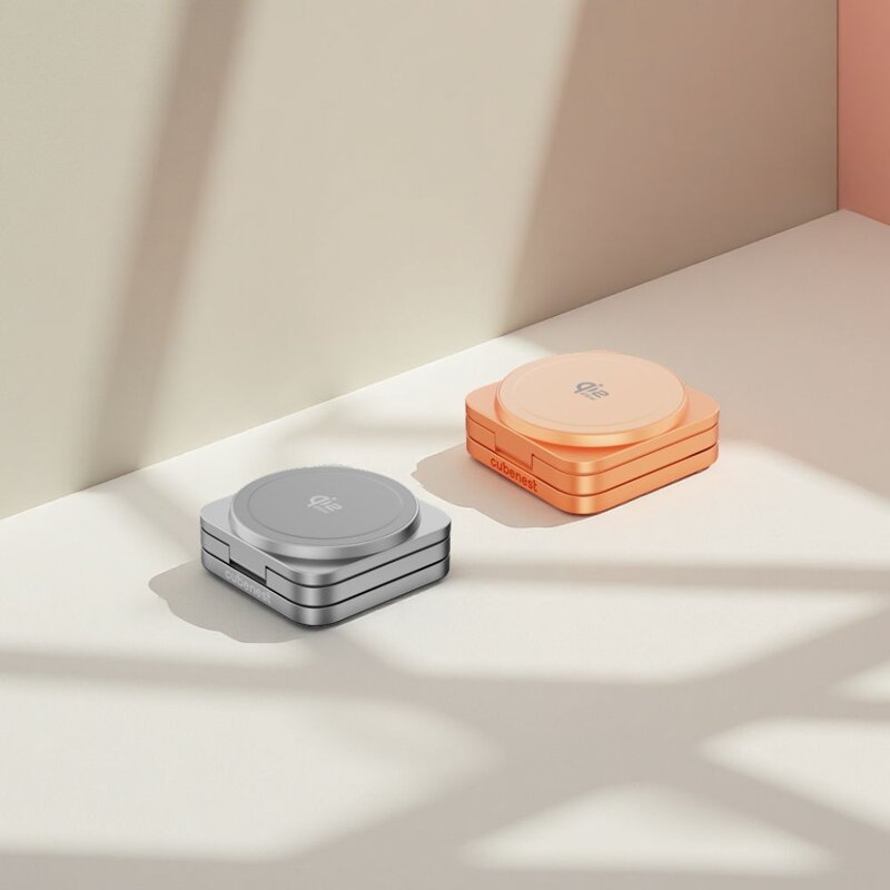 Cubenest 3v1 Qi2.2 Skladacia bezdrôtová magnetická nabíjačka SQ312 Ultra oranžová