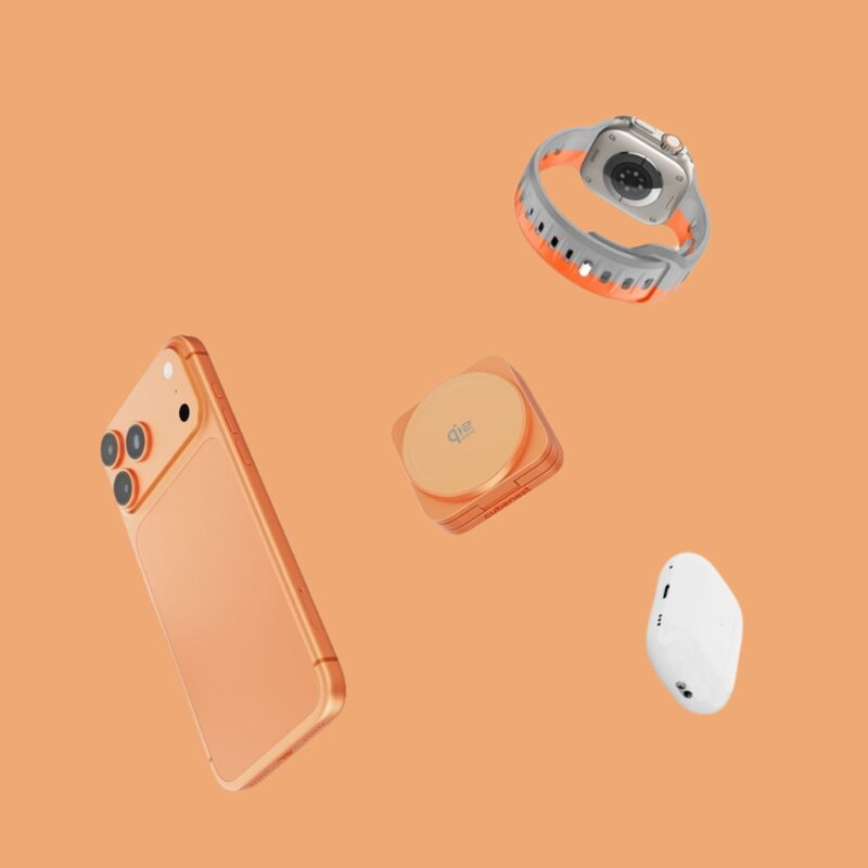 Cubenest 3v1 Qi2.2 Skladacia bezdrôtová magnetická nabíjačka SQ312 Ultra oranžová