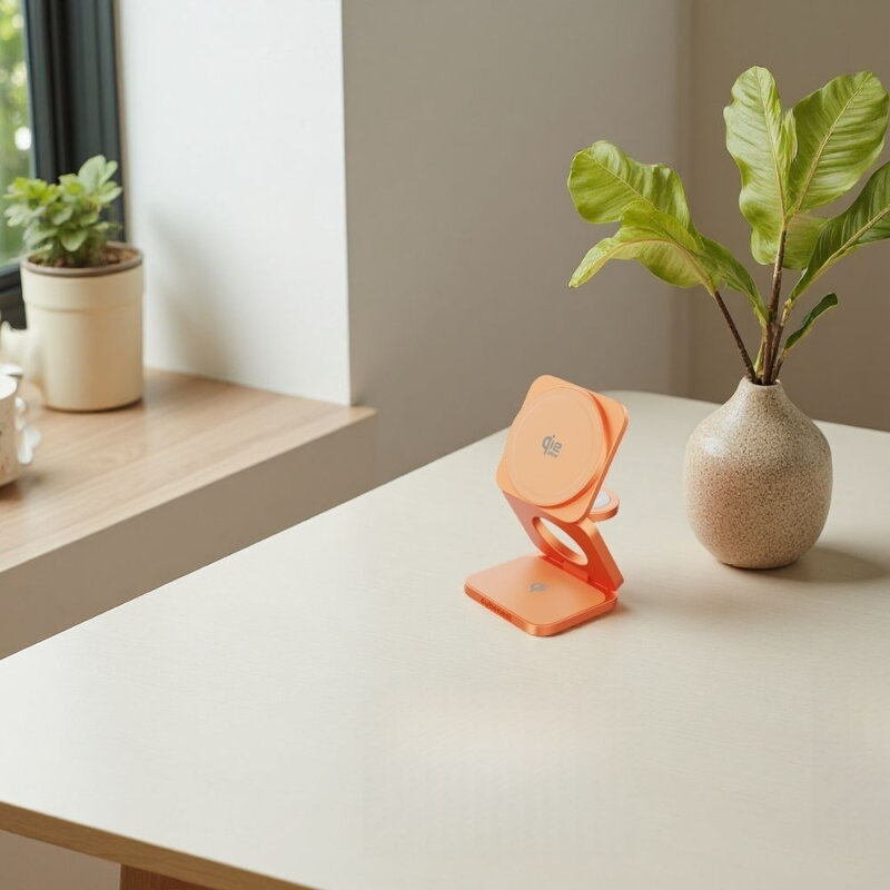 Cubenest 3v1 Qi2.2 Skladacia bezdrôtová magnetická nabíjačka SQ312 Ultra oranžová