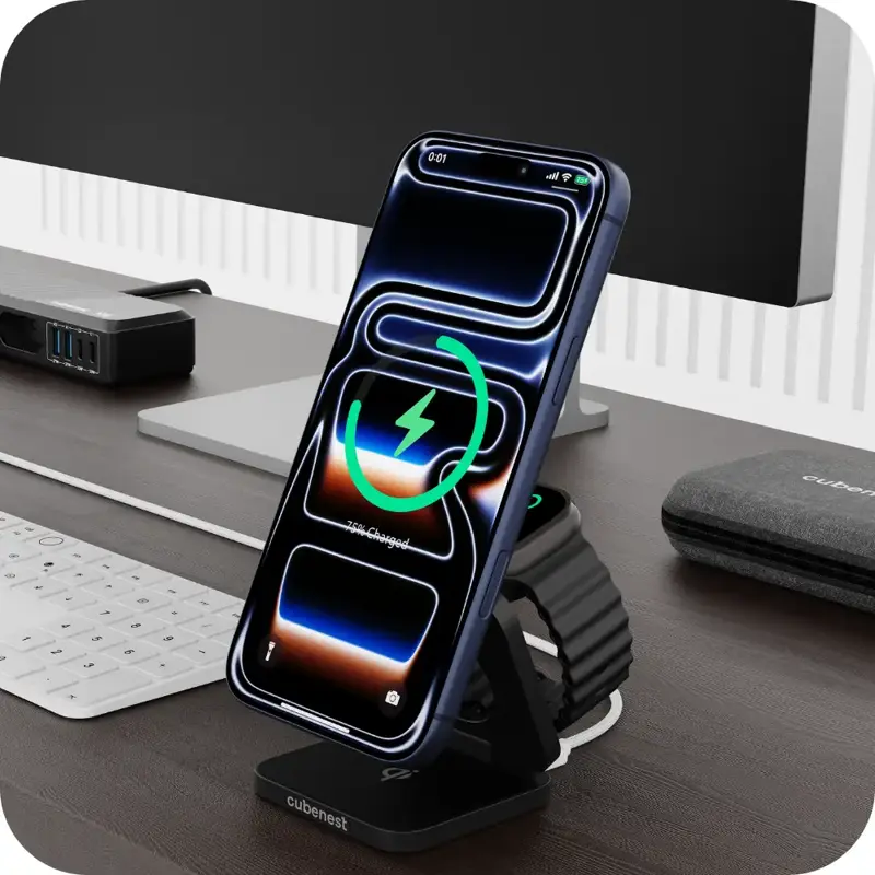 Qi2.2 Skladacia MagSafe nabíjačka 3v1