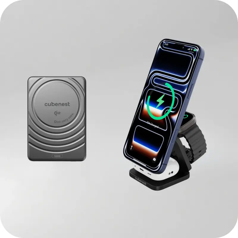 Qi2.2 Skladacia MagSafe nabíjačka 3v1