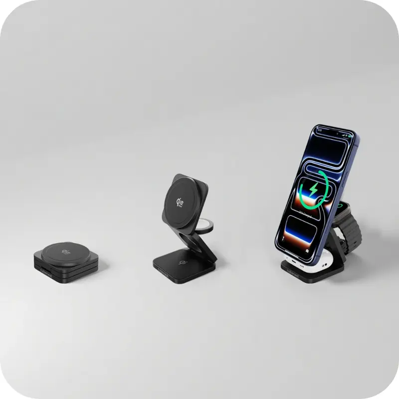 Qi2.2 Skladacia MagSafe nabíjačka 3v1