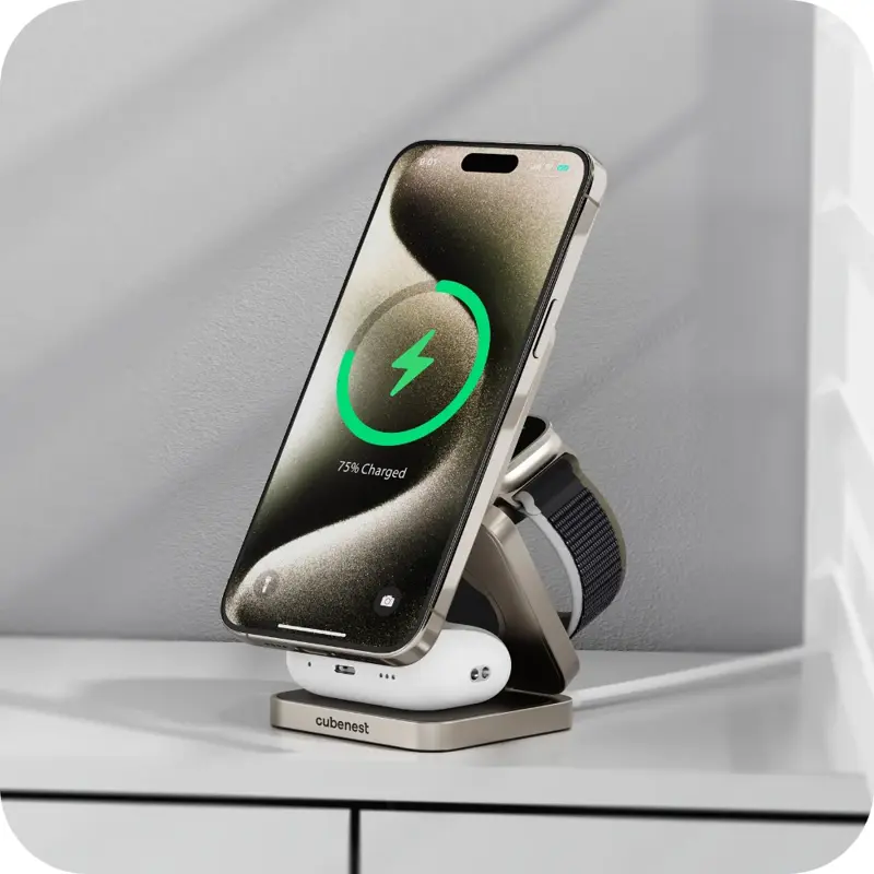 Qi2.2 Skladacia MagSafe nabíjačka 3v1