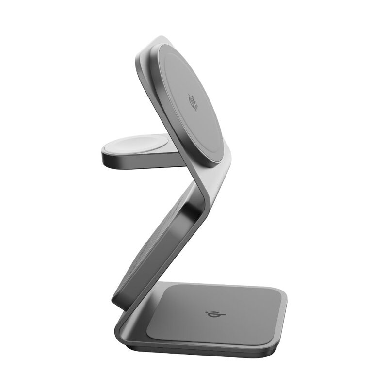 Cubenest 3v1 Qi2.2 Bezdrôtová magnetická nabíjačka SQ314 sivá