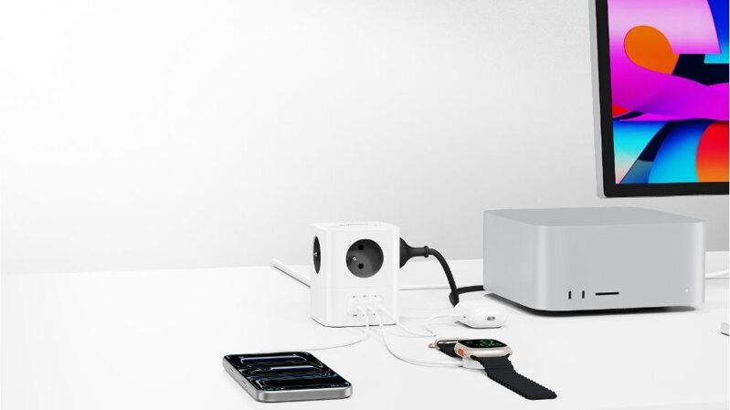 Cubenest PowerCube Extended USB A+C PD 20 W 1,5 m sivá
