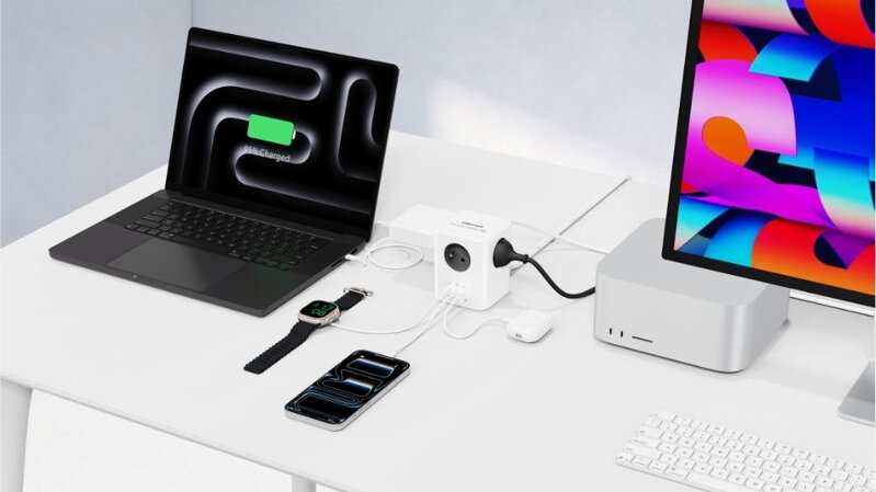 Cubenest PowerCube Extended USB A+C PD 20 W 1,5 m sivá