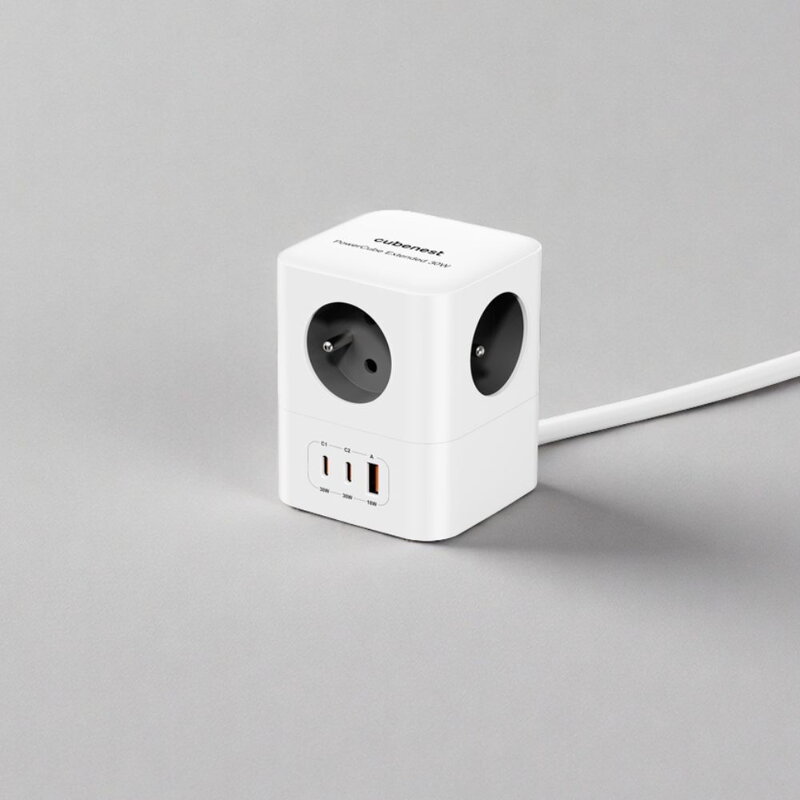Cubenest PowerCube Extended USB A+C PD 20 W 1,5 m sivá
