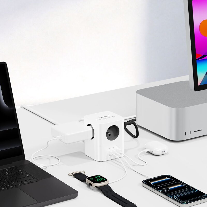 Cubenest PowerCube Extended USB A+C PD 20 W 1,5 m sivá