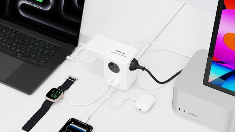 Cubenest PowerCube Extended USB A+C PD 20 W 1,5 m sivá
