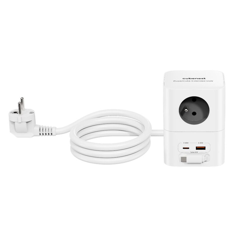 Cubenest PowerCube Extended USB A+C PD 20 W 1,5 m sivá