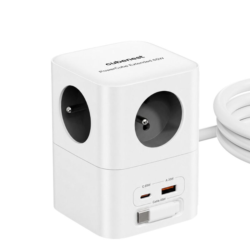 Cubenest PowerCube Extended USB A+C PD 20 W 1,5 m sivá
