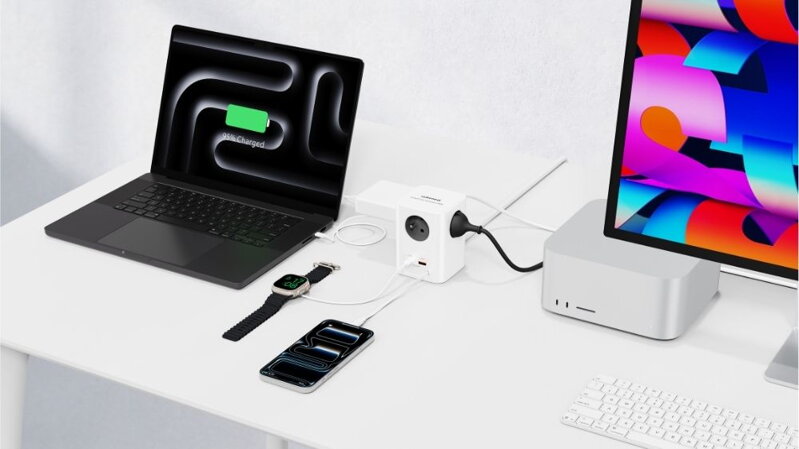 Cubenest PowerCube Extended USB A+C PD 20 W 1,5 m sivá