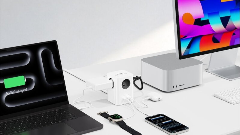Cubenest PowerCube Extended USB A+C PD 20 W 1,5 m sivá